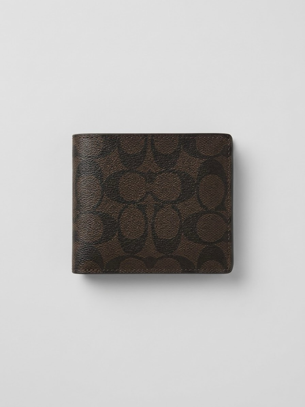 Signature Pattern Bi-Fold Wallet - Brown